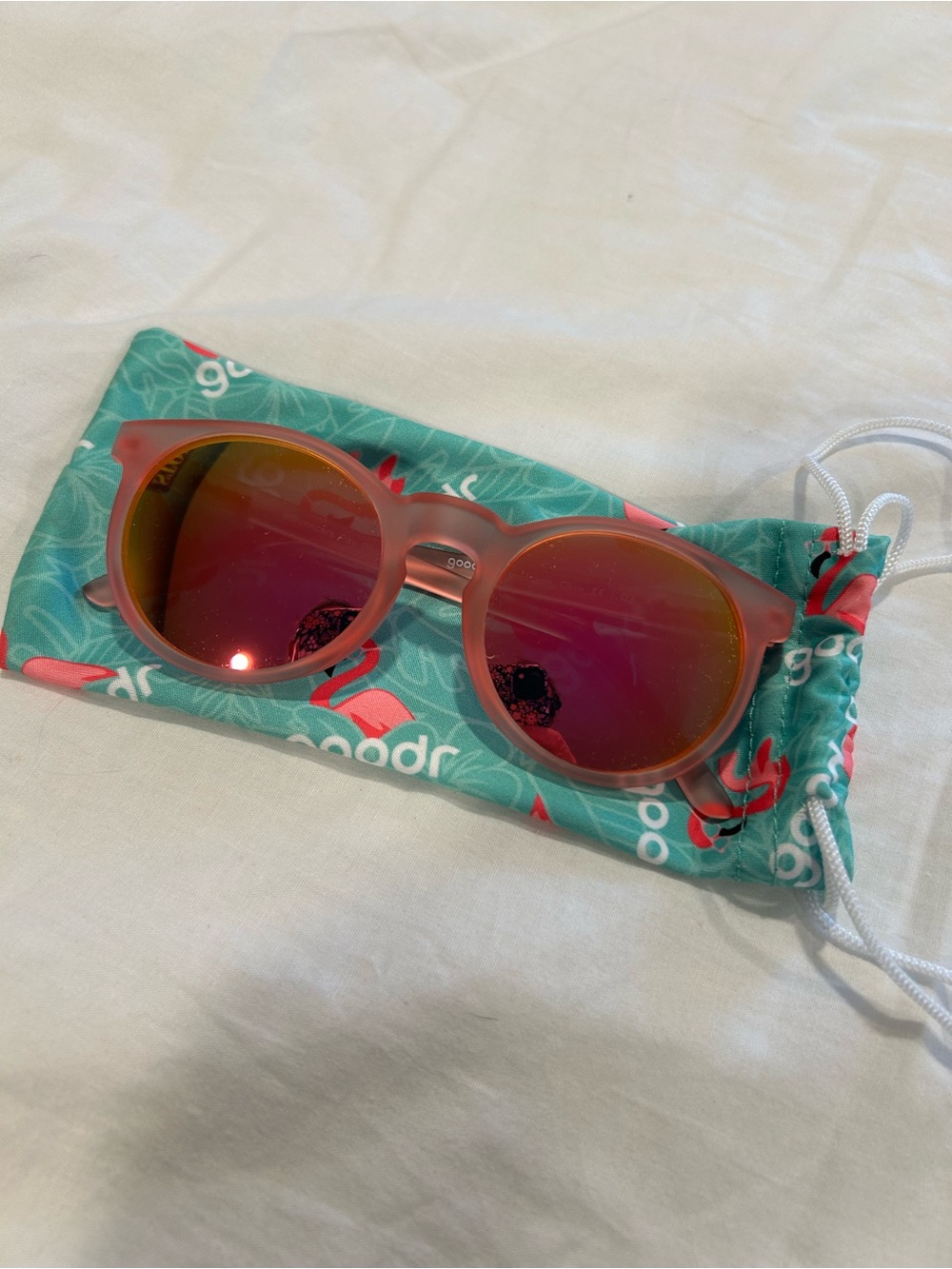 Kids Round Pink Mirrored Sunglasses